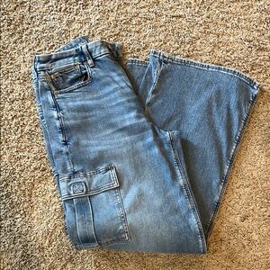 American Eagle Outfitters Blue Flare Wide Leg Jeans